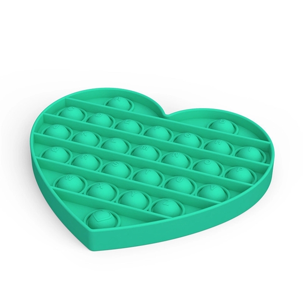 Heart Shape Silicone Push Pop Bubble Toy     - Image 2