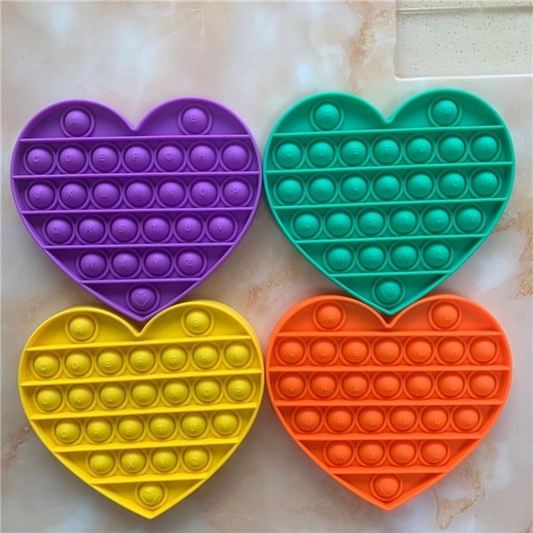 Heart Shape Silicone Push Pop Bubble Toy     - Image 4