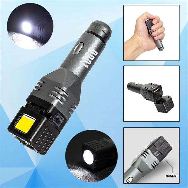 Rechargeable COB Flashlight w/ Magnet - Image 1