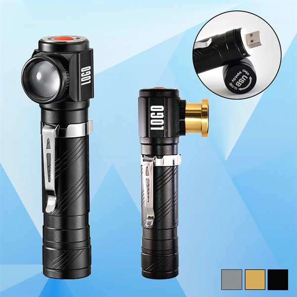 Rechargeable Flashlight w/ Clip - Image 1
