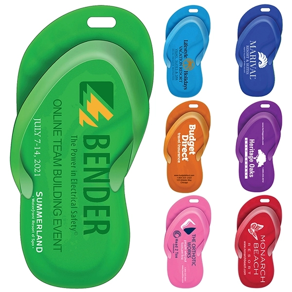 Flipper Stock Shape Sandal Luggage Bag Tag with Printed I