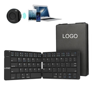 Foldable Bluetooth Keyboard with leather back 