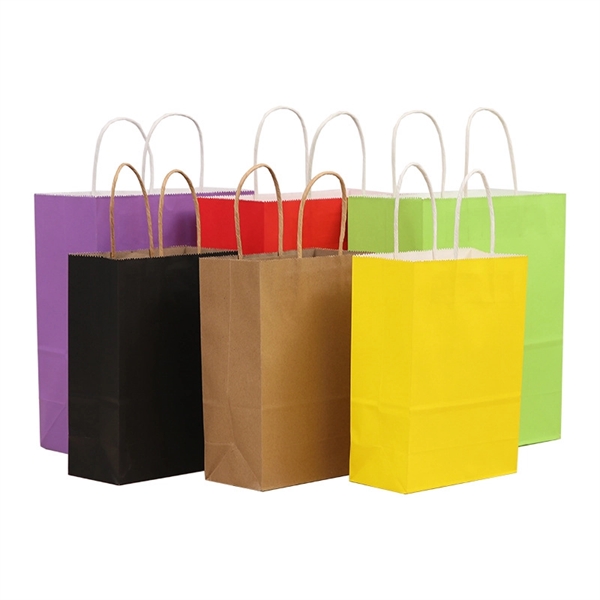 Multiple Size Recyclable Kraft Paper Bags With Handles - Image 1