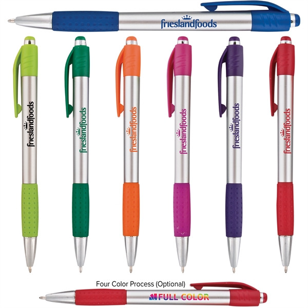 Silver Pen w/ Colored Gripper - Image 1