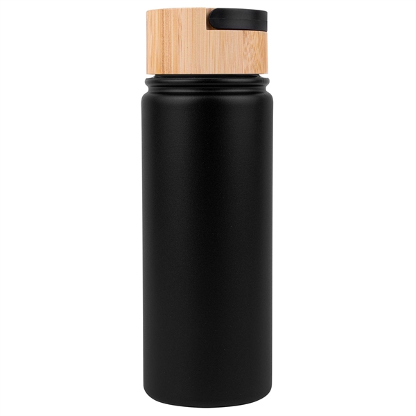 20oz. Vacuum-Sealed Stainless Water Bottle with Bamboo Lid - Image 7