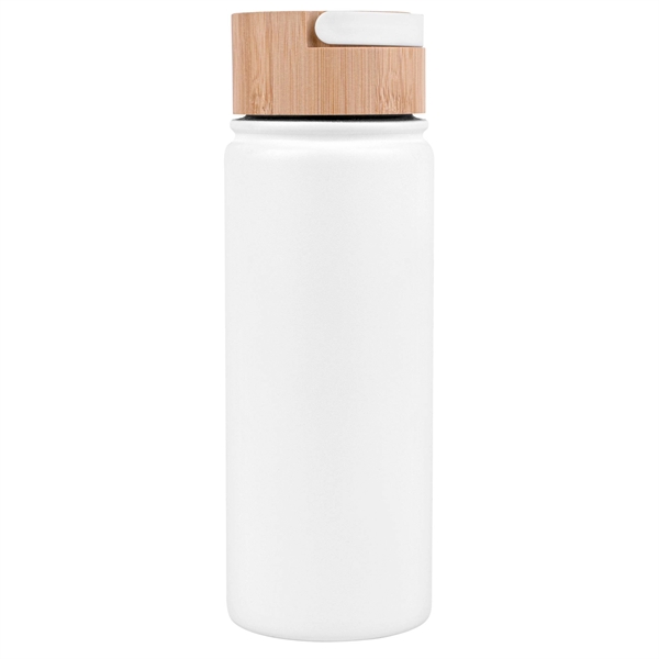 20oz. Vacuum-Sealed Stainless Water Bottle with Bamboo Lid - Image 8
