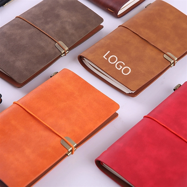 A6 Refillable Leather Diary Journal w/Pocket