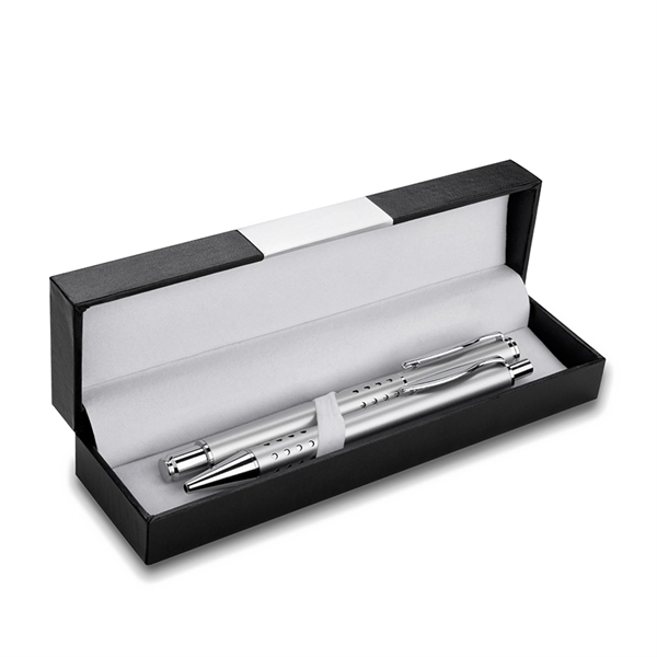 Double Pen Box With Inca-50-I Brass Rollerball and Ballpoint