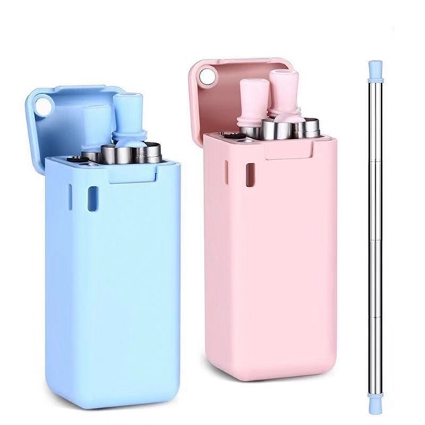 Portable Stainless Steel Reusable Straw With Case