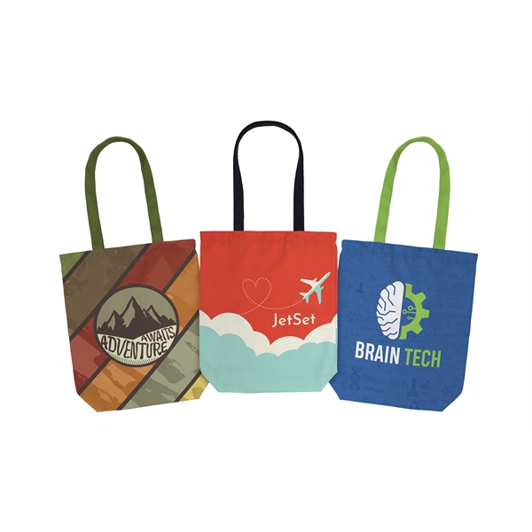 Full Color Recycled Canvas Tote - Gusset