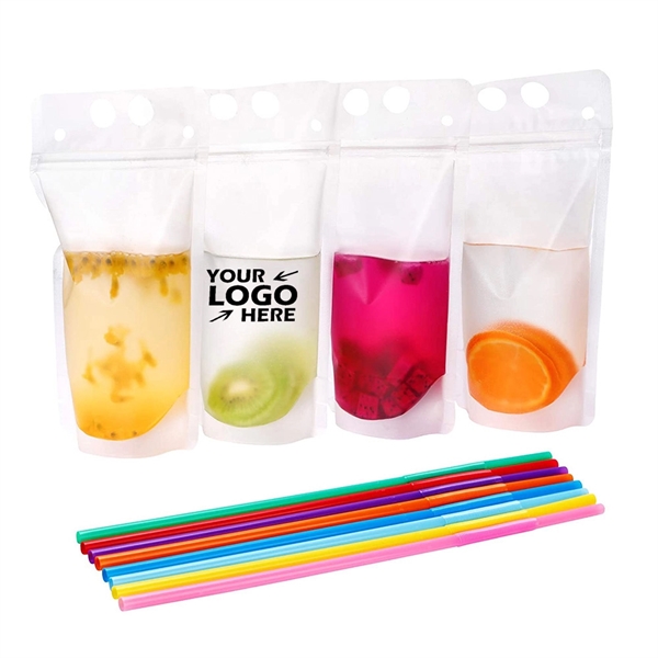 Clear Drink Pouches With Straw