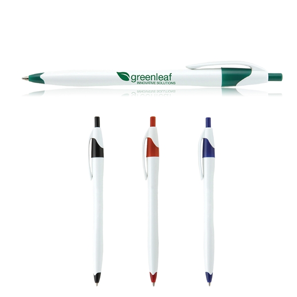 Glittering Stratus White ballpoint plastic pen