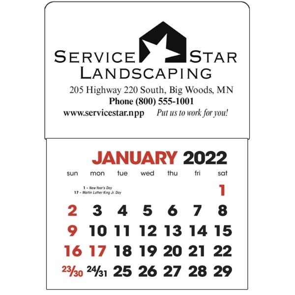 Custom 2 Color Stick Up 2022 Calendar English 13 Month Cambridge On Minuteman Press Canada