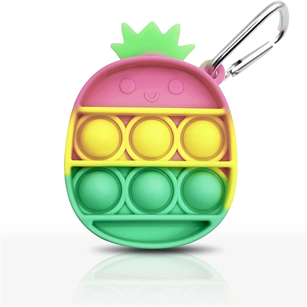 Silicone Pineapple Push Pop Fidget Bubble Keychain