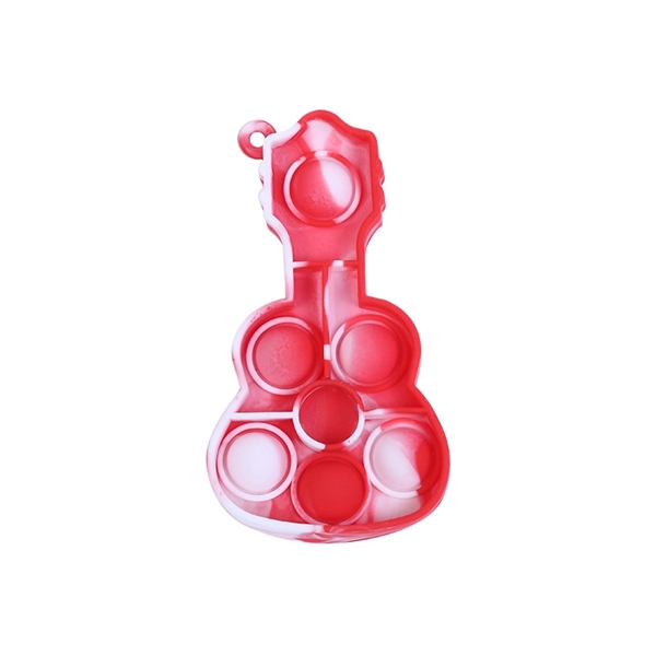 Silicone Guitar Simple Dimple Fidget Popper Keychain