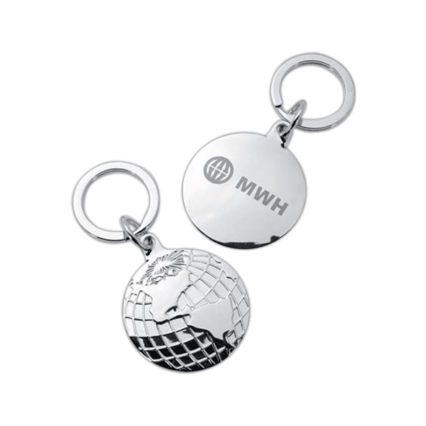 Globe Disc Keychain
