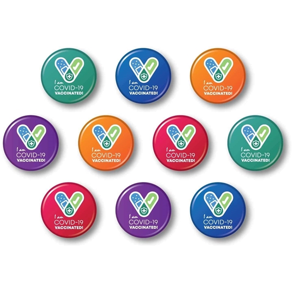 Vaccinated Pin Buttons