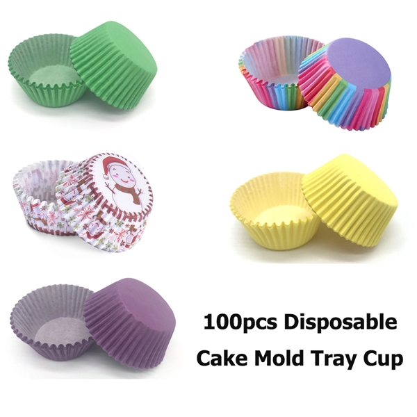 100pcs Disposable Cake Mold Tray Cup