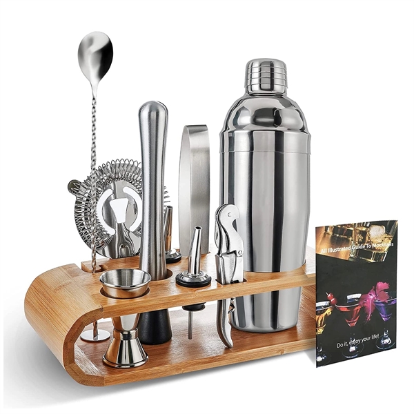 11 Pieces Cocktail Bar Set with Stand