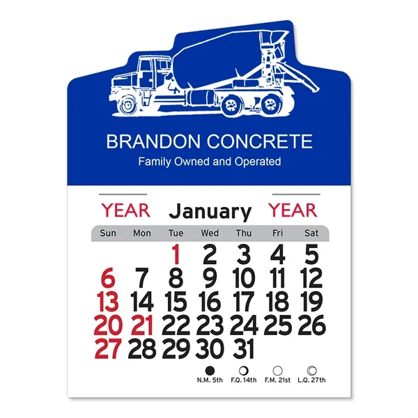 Cement Truck Peel-N-Stick® Calendar