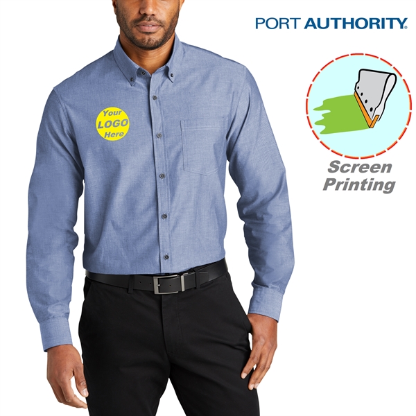 Port Authority Long Sleeve Chambray Easy Care Shirts 2.9 oz.