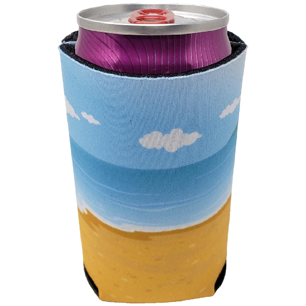 Full Color Premium Foam Collapsible Can Coolers 12 oz Stand.