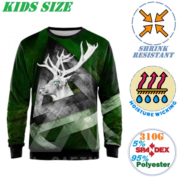 310G Fleece Kids Sweatshirts, Moisture Wicking & Shrinkproof
