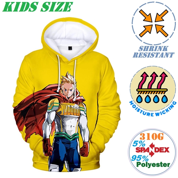 310G Fleece Kids Pullover Hoodies w/ 2 Pockets, Shrinkproof