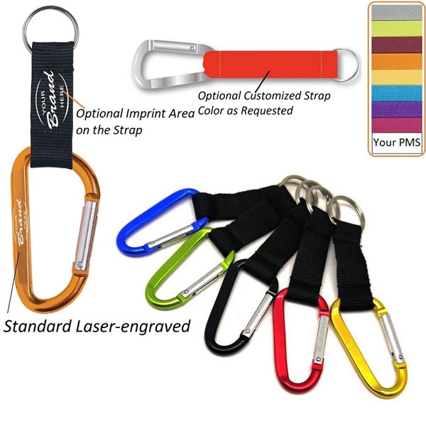 Anodized Carabiner Keyholder with Short Strap