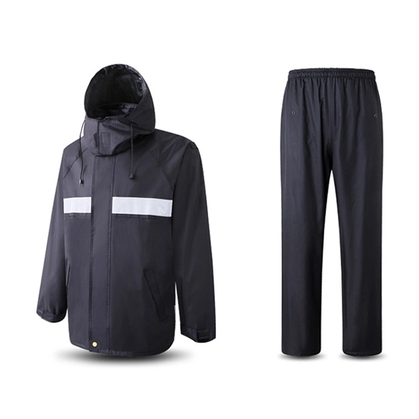 Hooded Rain Suit W/ Reflective Strip