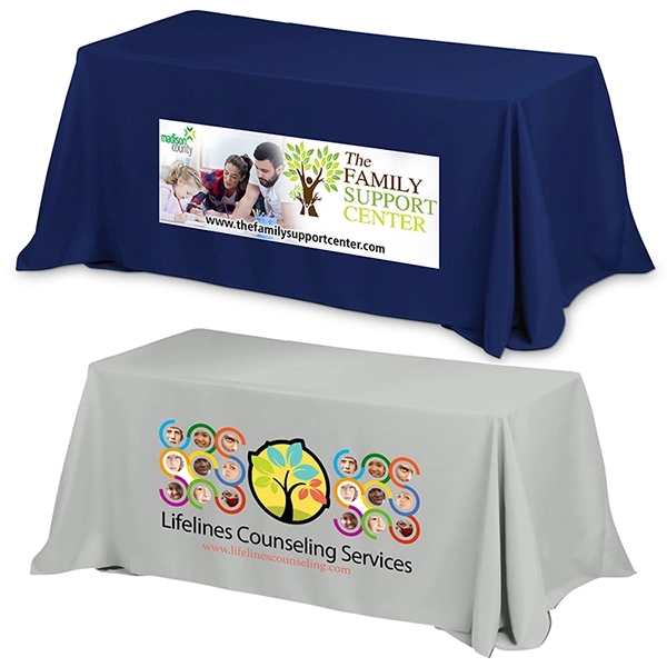 3-Sided Economy 8 ft Table Cloth & Covers (PhotoImage Full