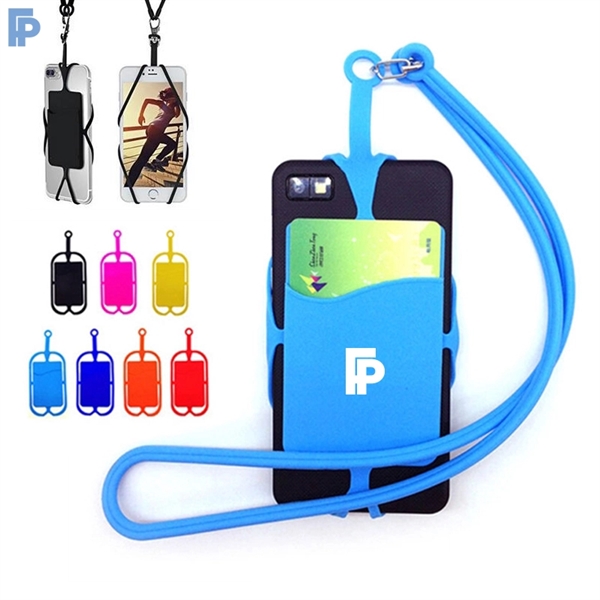 Silicone Phone Lanyard with Pocket