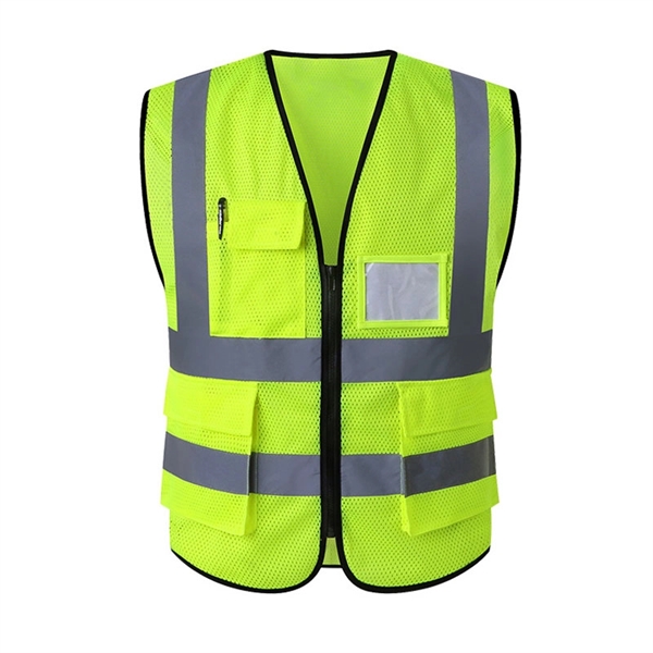 High Visibility Vest with Pockets and Zipper