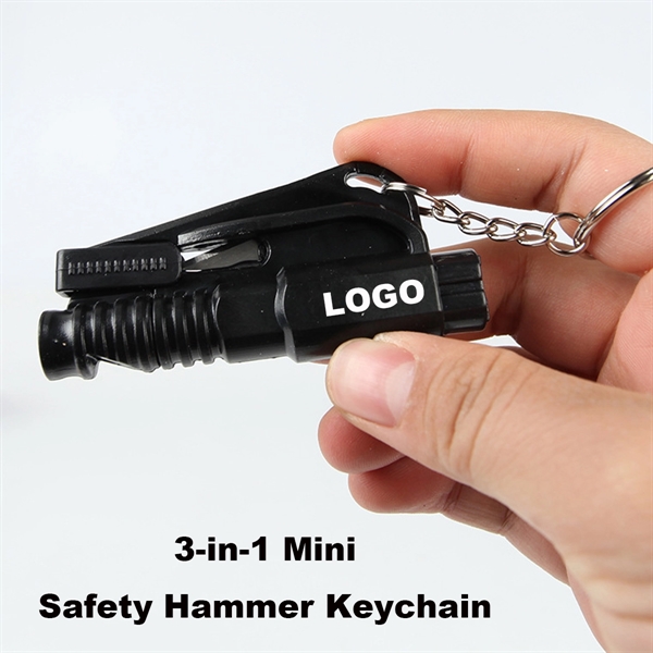 3-in-1 Mini Safety Hammer Keychain