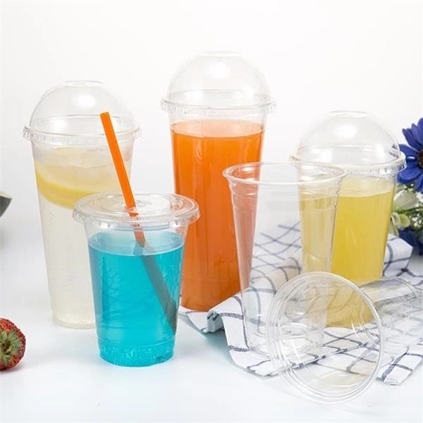 Crystal Clear Plastic Cups With Flat Lids