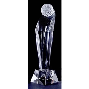 Pinnacle Crystal Golf Award Trophy