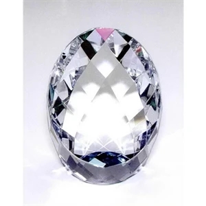 Rainbow Faceted Egg Paperweight