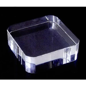 3/4"H Crystal Square Paperweight with Rounded Corners