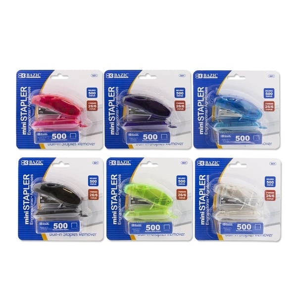 Mini Stapler - Standard Staples Included Assorted Colors