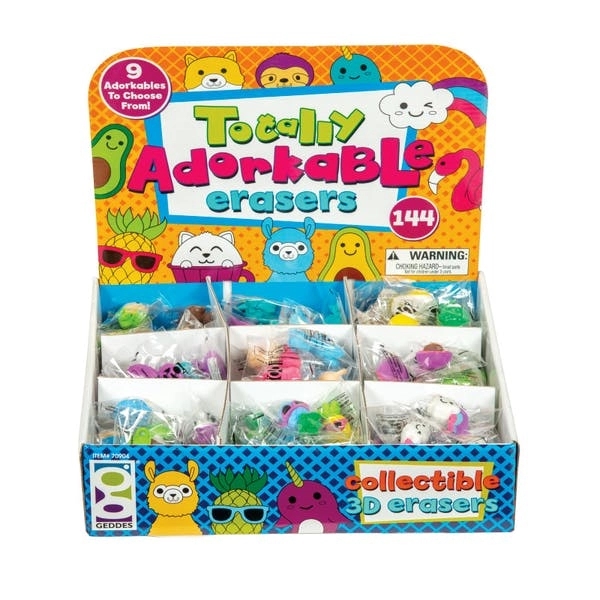 Erasers- Single Individually Wrapped Totally Adorkable Dis