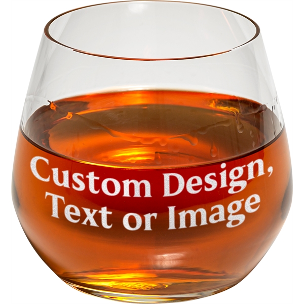 Engraved Whiskey Glass, Custom Design Etched on Glassware