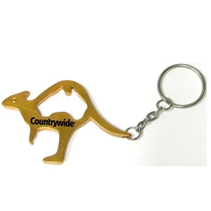 Kangaroo shape bottle opener keychain