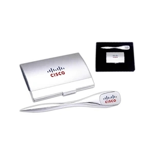 Card case and letter opener gift set