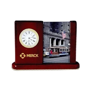Picture frame with clock