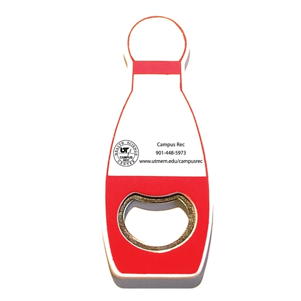 Jumbo size bowling pin shape magnetic bottle opener - Image 1