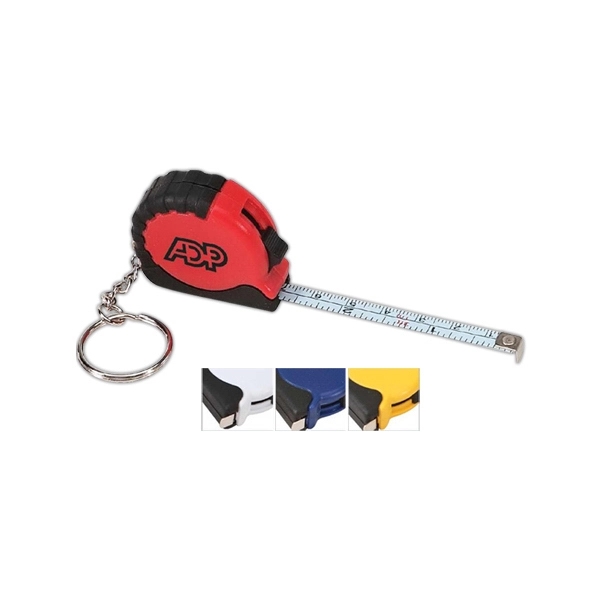 Two Tone Tape Measure with Keychain - Image 1