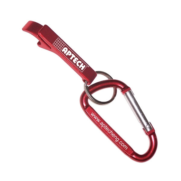 Deluxe can and bottle opener key chain and carabiner