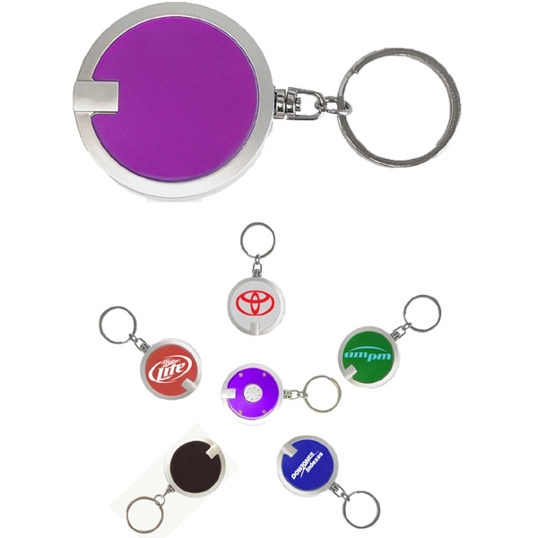 Coaster shape round flashlight key chain - Image 1
