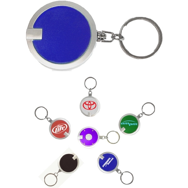 Coaster shape round flashlight key chain - Image 1