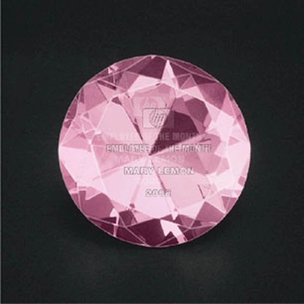 CRYSTAL SPARKLING DIAMOND AWARD / PAPERWEIGHT - 3" DIAMETER - Image 4